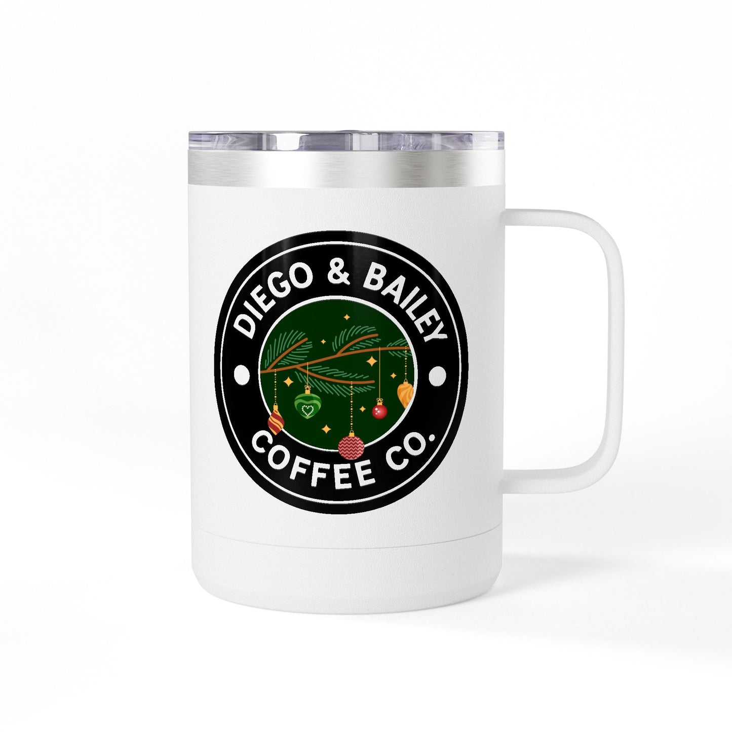 Holiday-Themed Coffee Mug Tumbler, Unique Gift for Coffee Lovers, Seasonal Decor, Home Office Use, Christmas, Cozy Vibe, 15oz