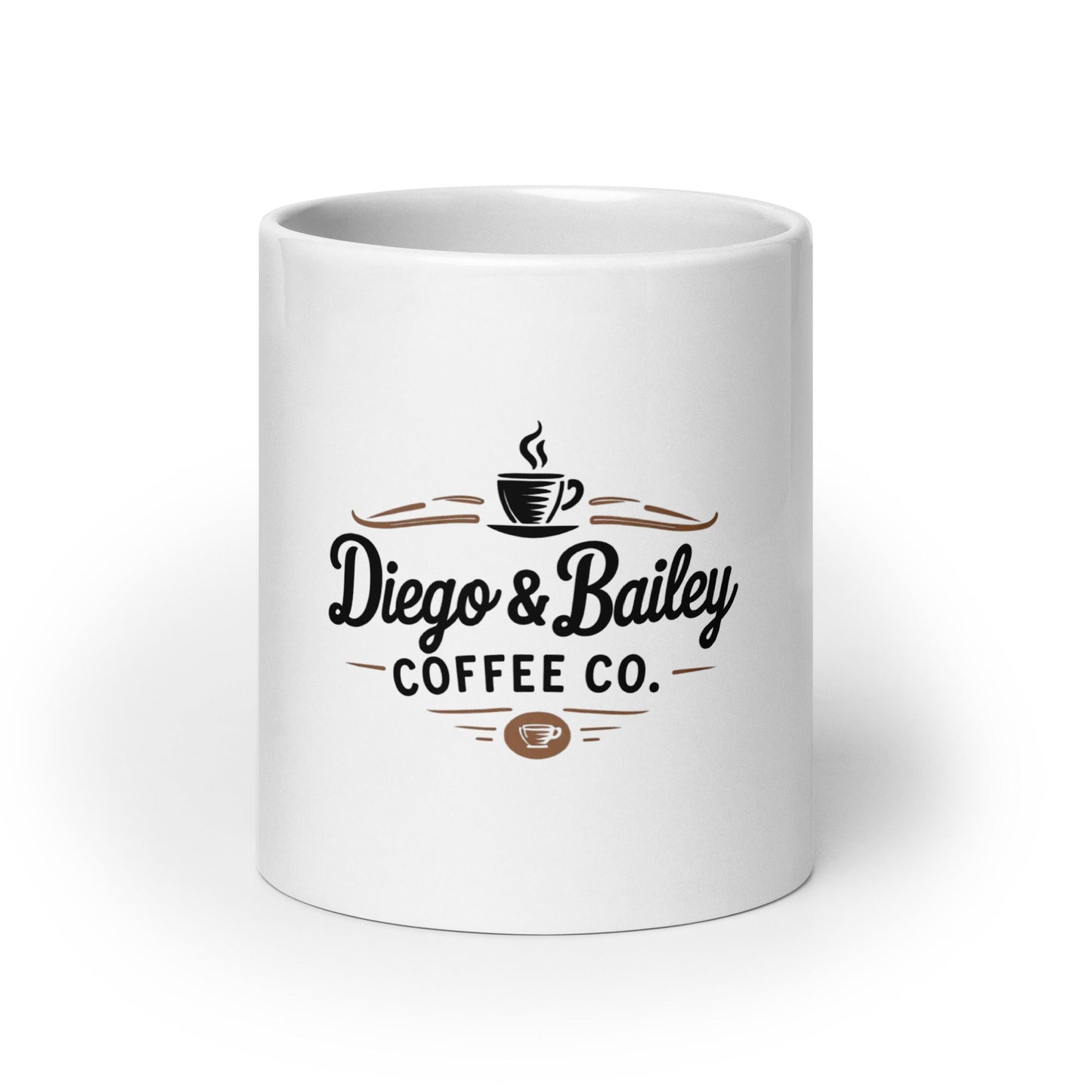White glossy mug - Diego & Bailey Coffee Co.