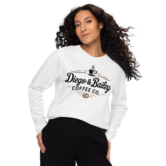 Unisex organic raglan sweatshirt - Diego & Bailey Coffee Co.